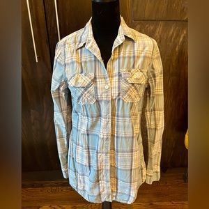Women’s Superdry Plaid Cotton Shirt